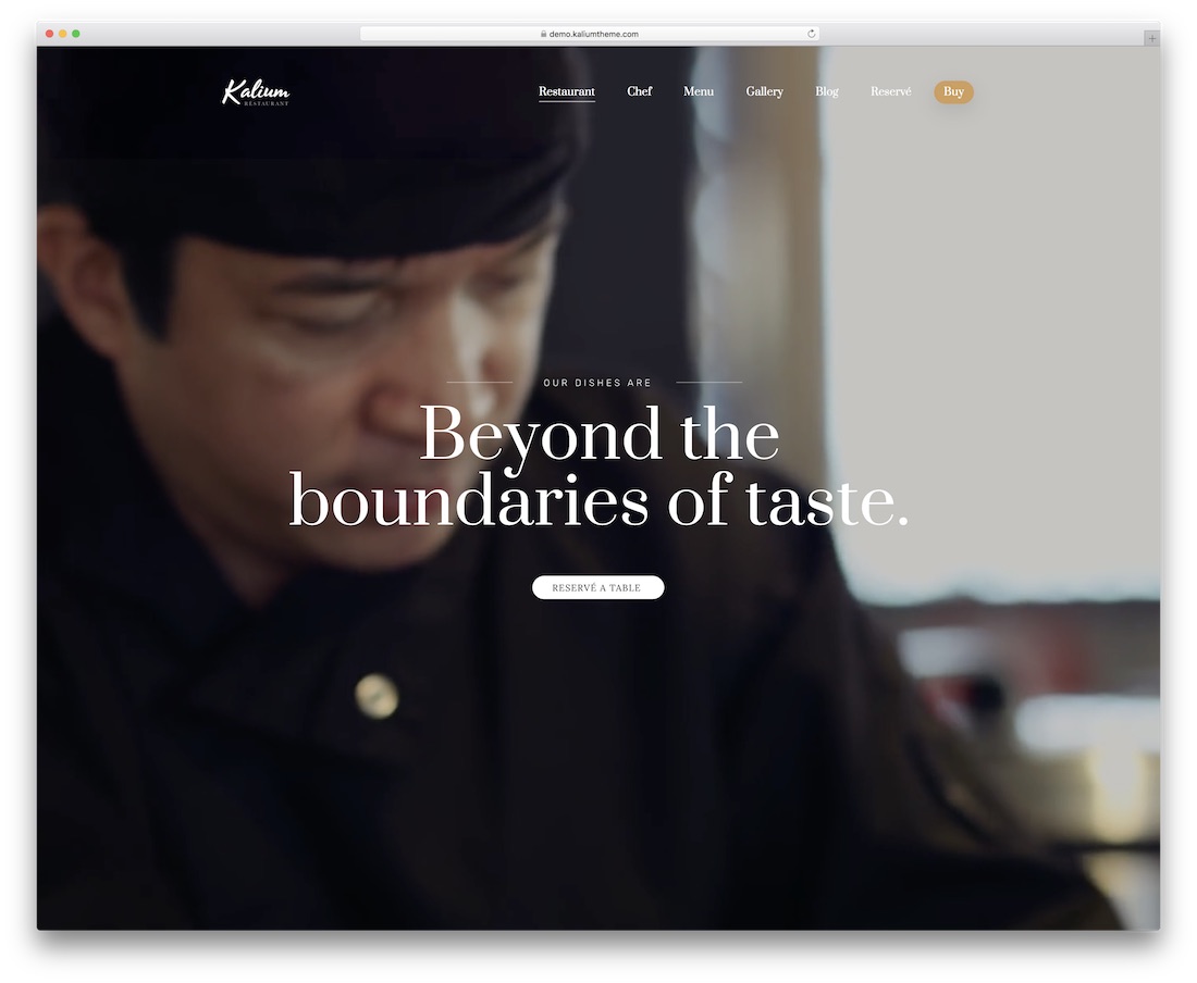 kalium wordpress restaurant theme