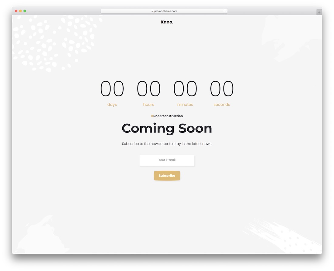 kano coming soon wordpress theme