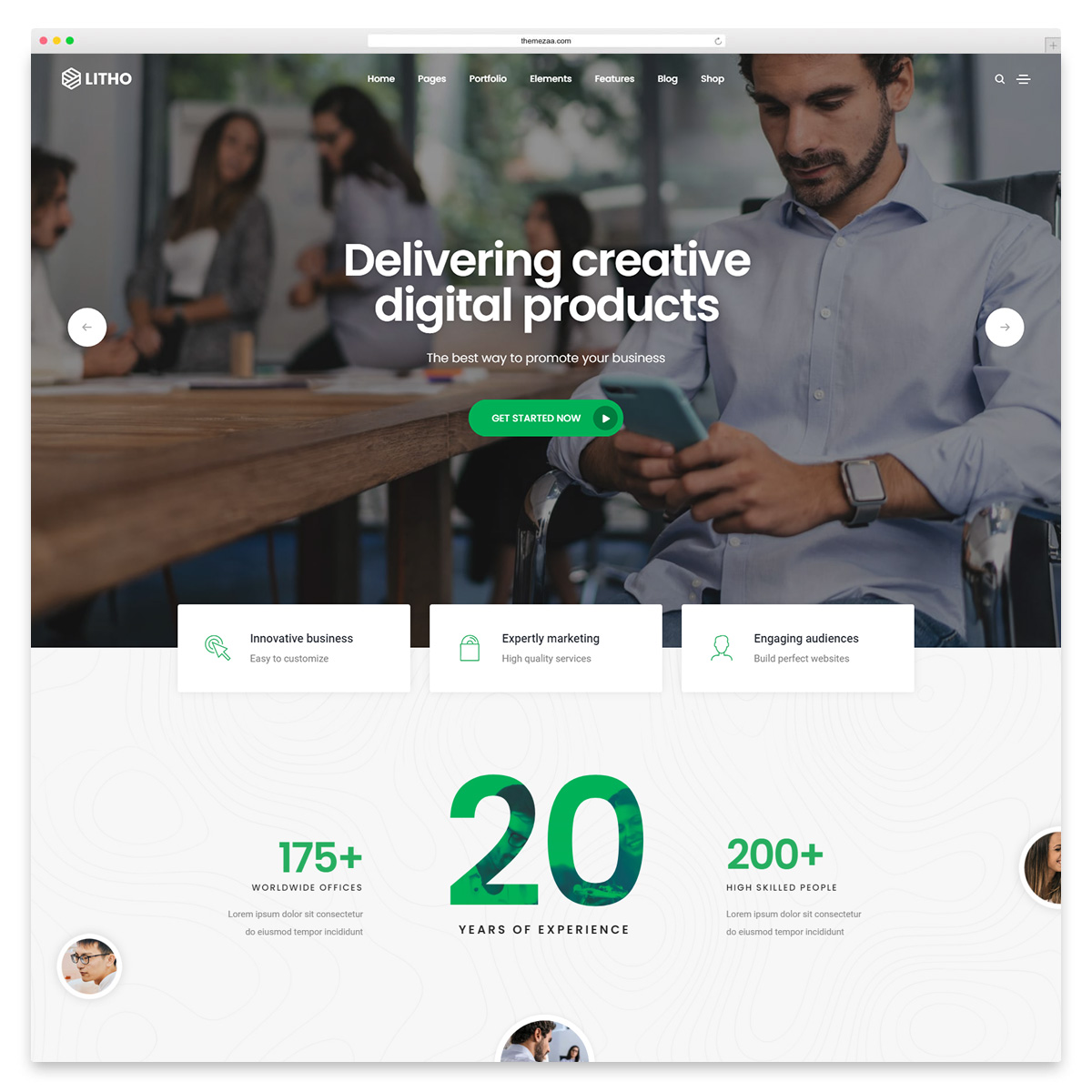 litho clean wordpress theme