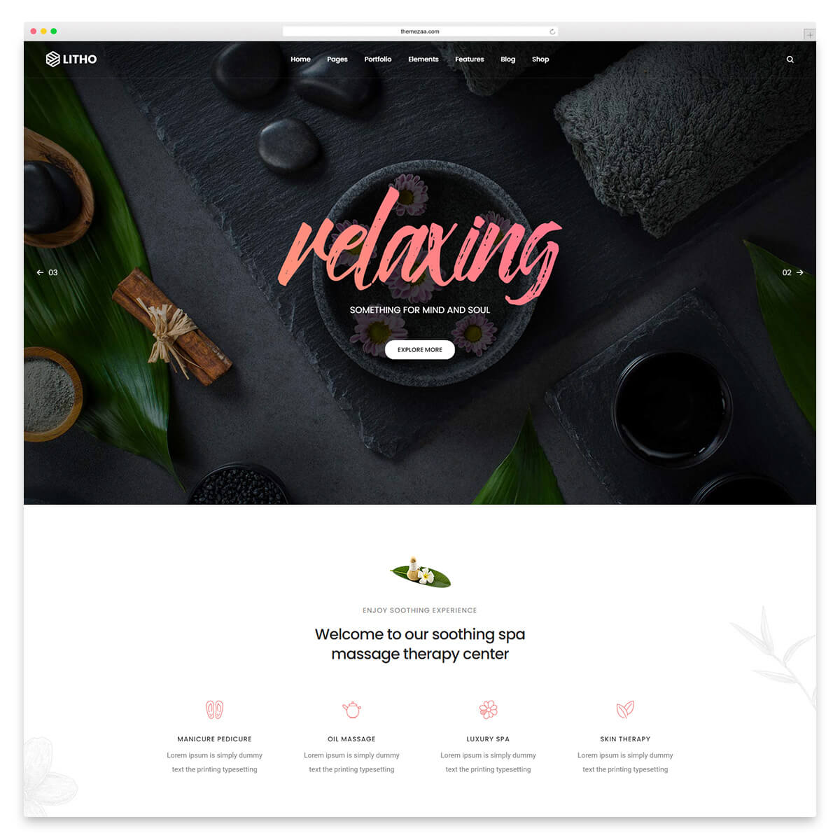 litho spa salon wordpress theme