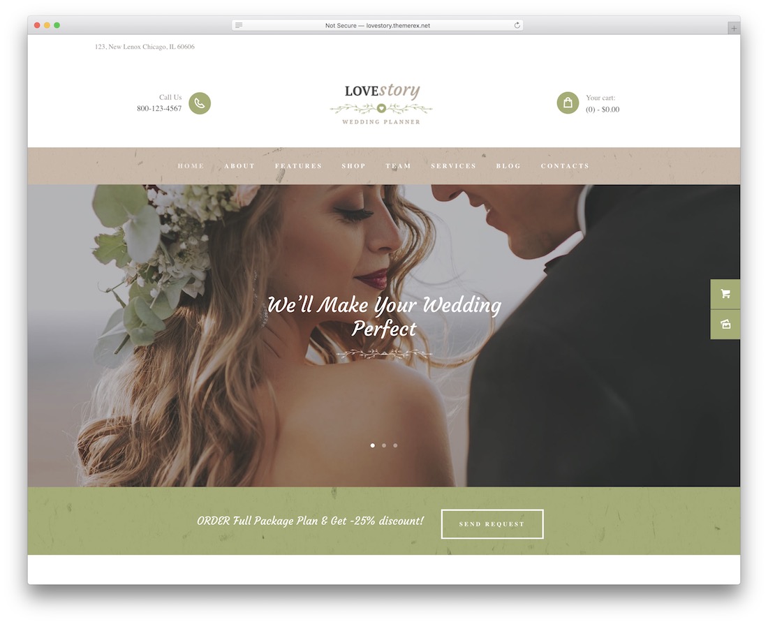 love story event planner wordpress theme