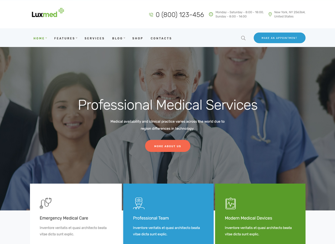 LuxMed | Medicine & Healthcare WordPress Theme