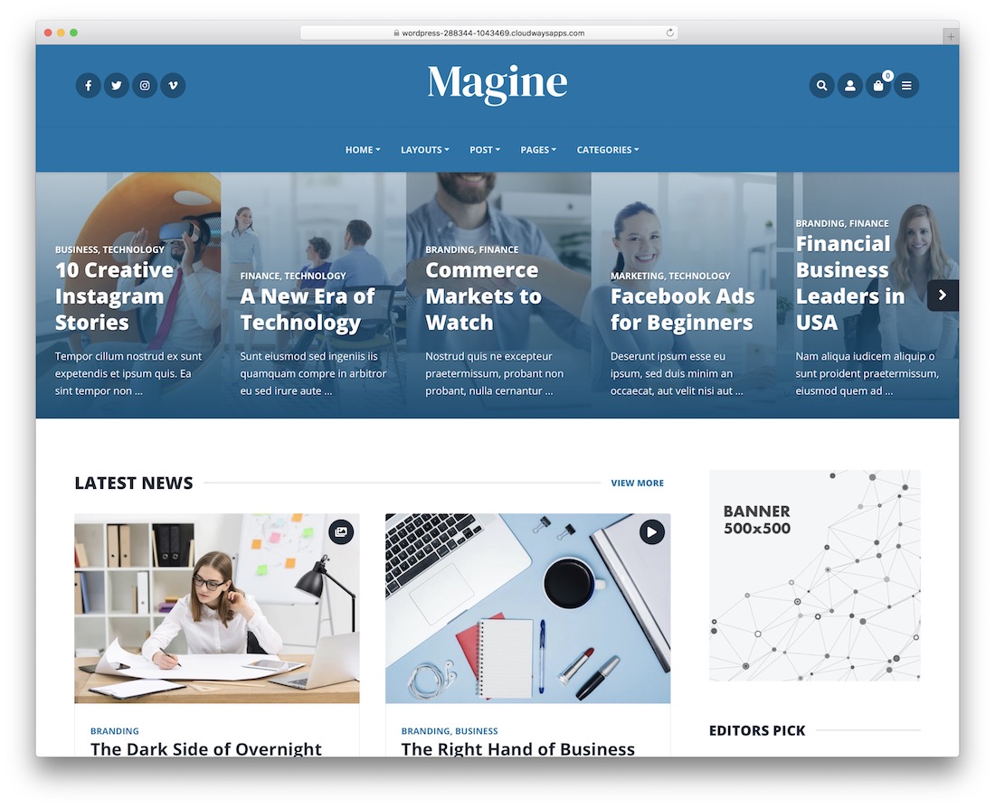 magine bootstrap wordpress theme