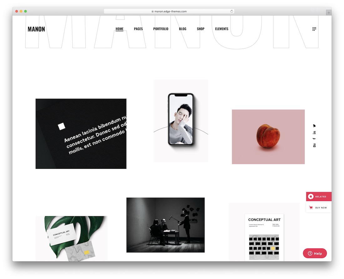 manon minimalist wordpress theme