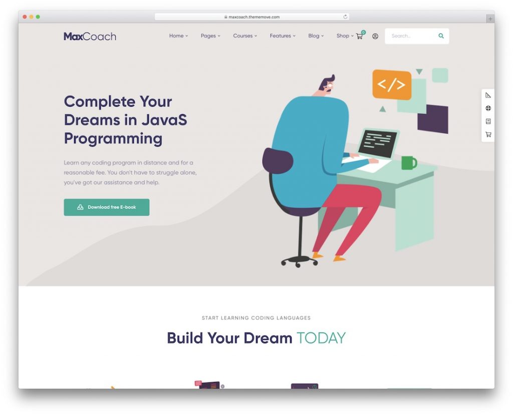 maxcoach online course wordpress theme