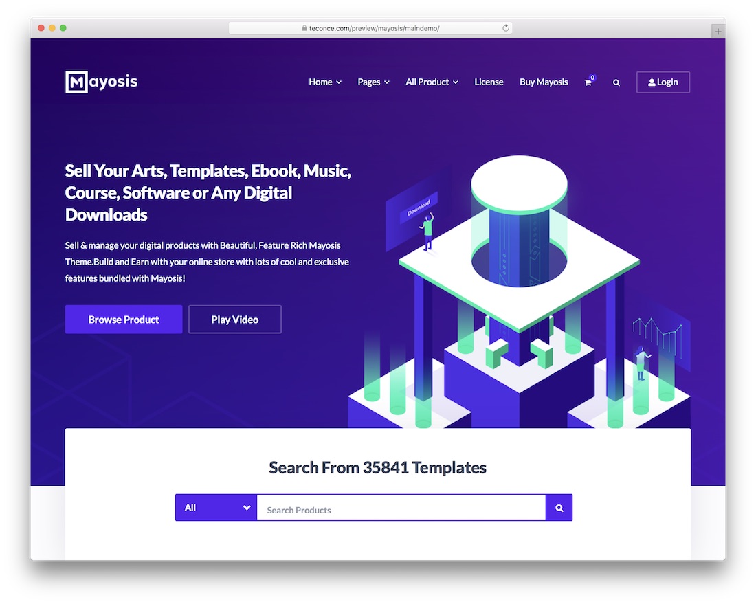 mayosis wordpress theme selling digital products