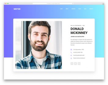 Meetme - Personal Website Template