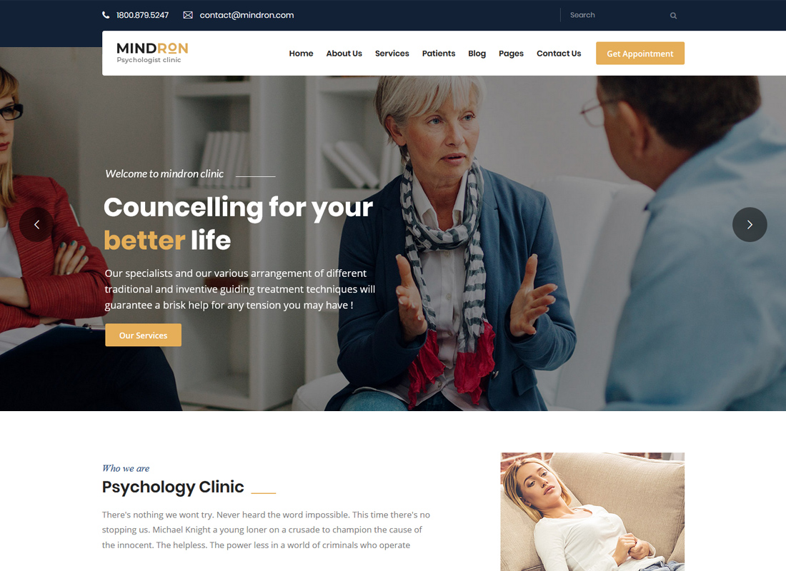 Mindron | Psychology & Counseling WordPress Theme