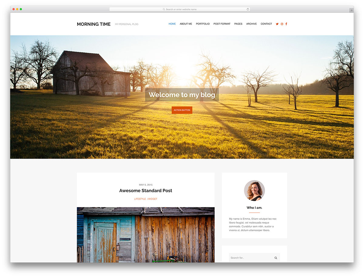 morningtime minimal wordpress blog theme