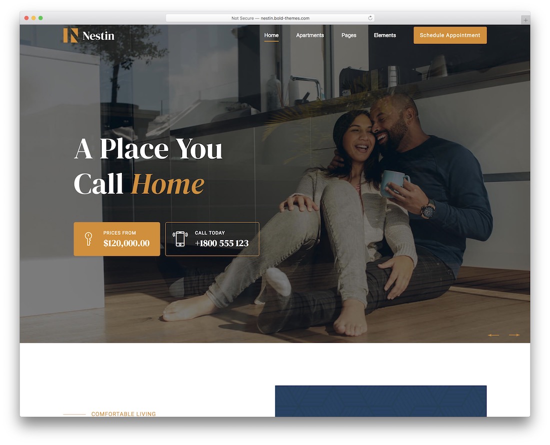 nestin real estate wordpress theme