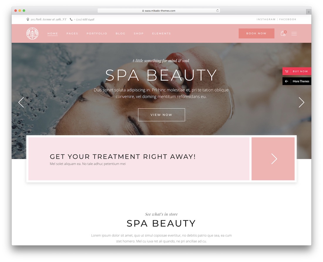 oaza spa salon wordpress theme