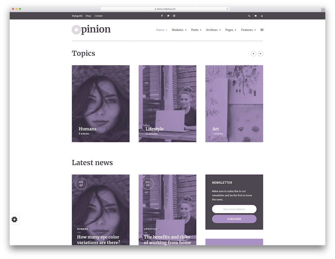 opinion feminine wordpress theme