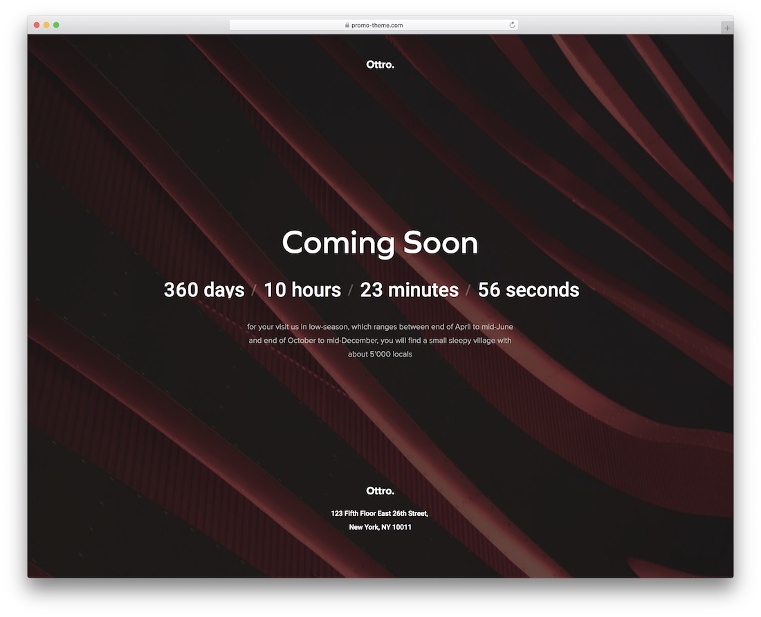 ottro coming soon wordpress theme