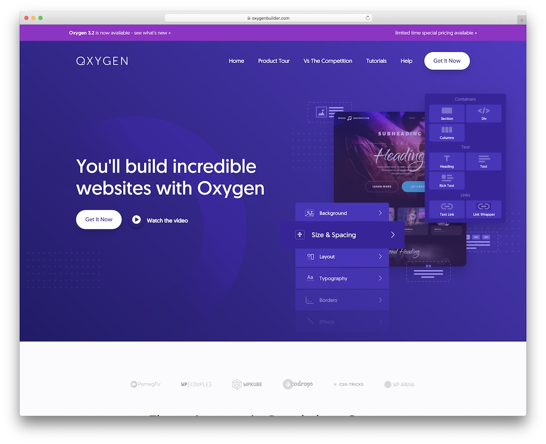 oxygen page builder wordpress plugin