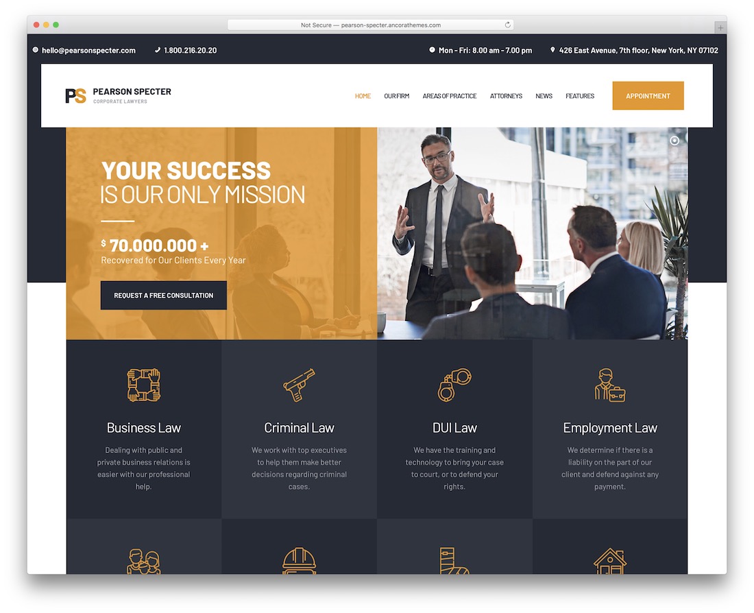 pearson specter wordpress theme