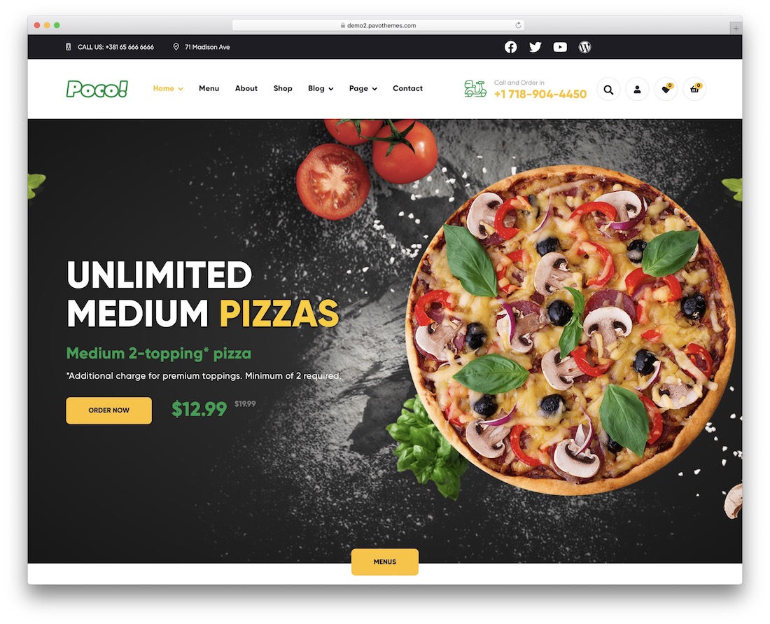 poco food wordpress theme