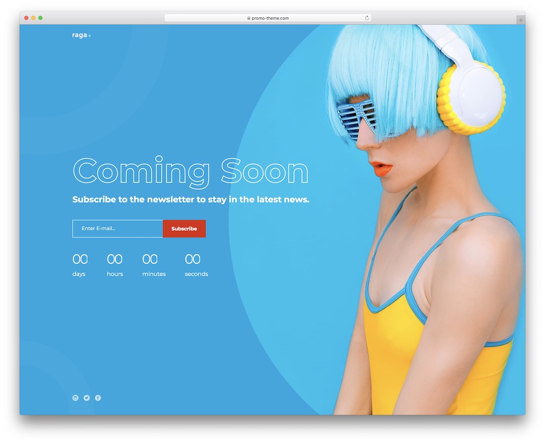 raga coming soon wordpress theme