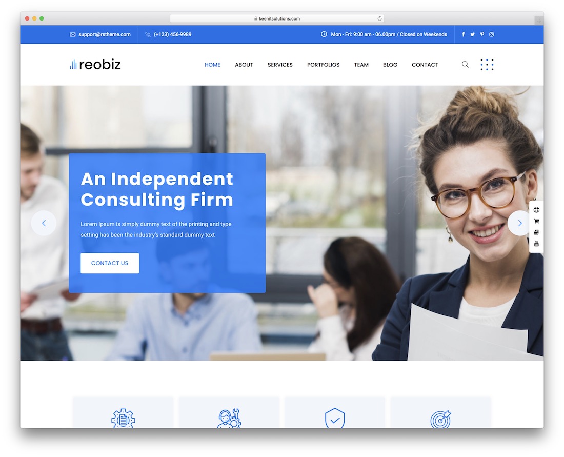 reobiz wordpress business theme