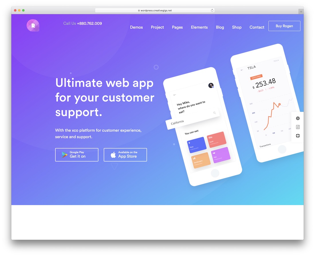 rogan app showcase wordpress theme