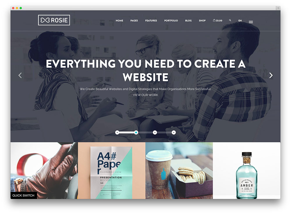 rosie crisp creative wordpress portfolio theme