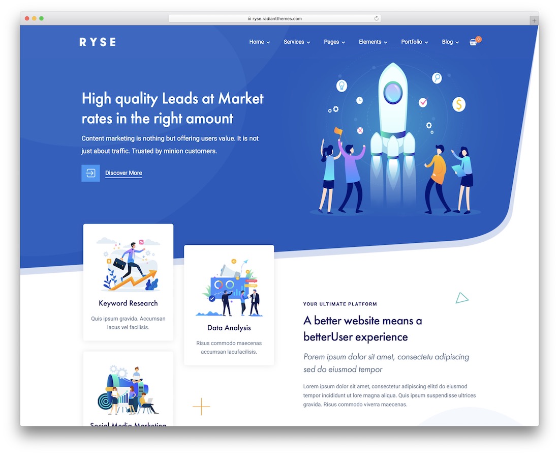 ryes drag and drop wordpress theme