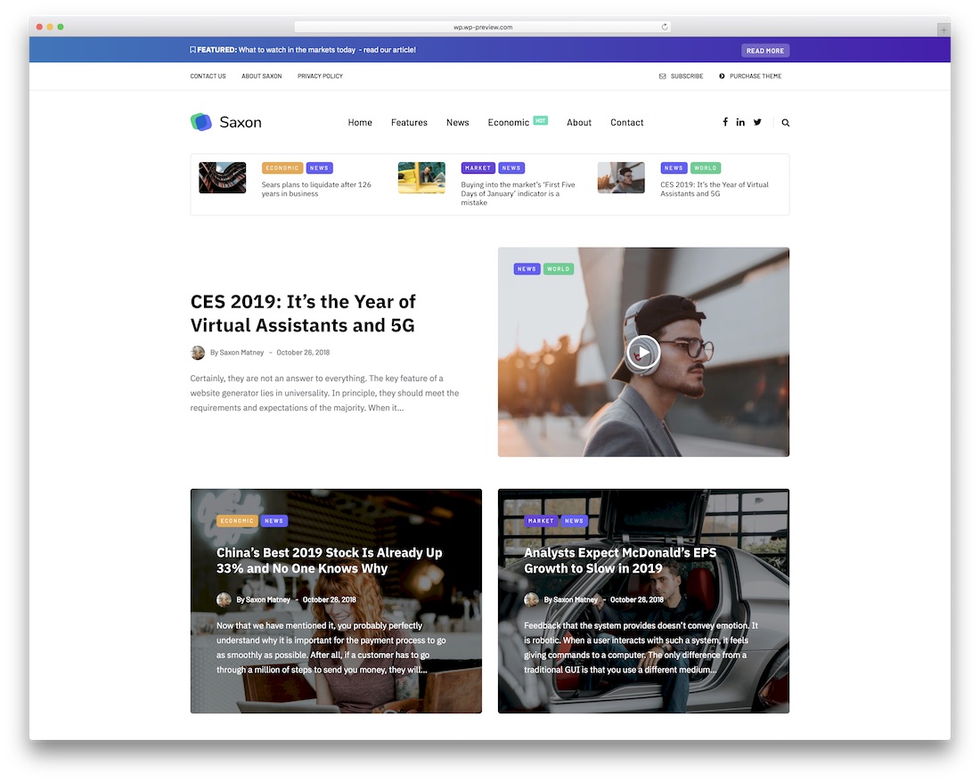 saxon news wordpress theme