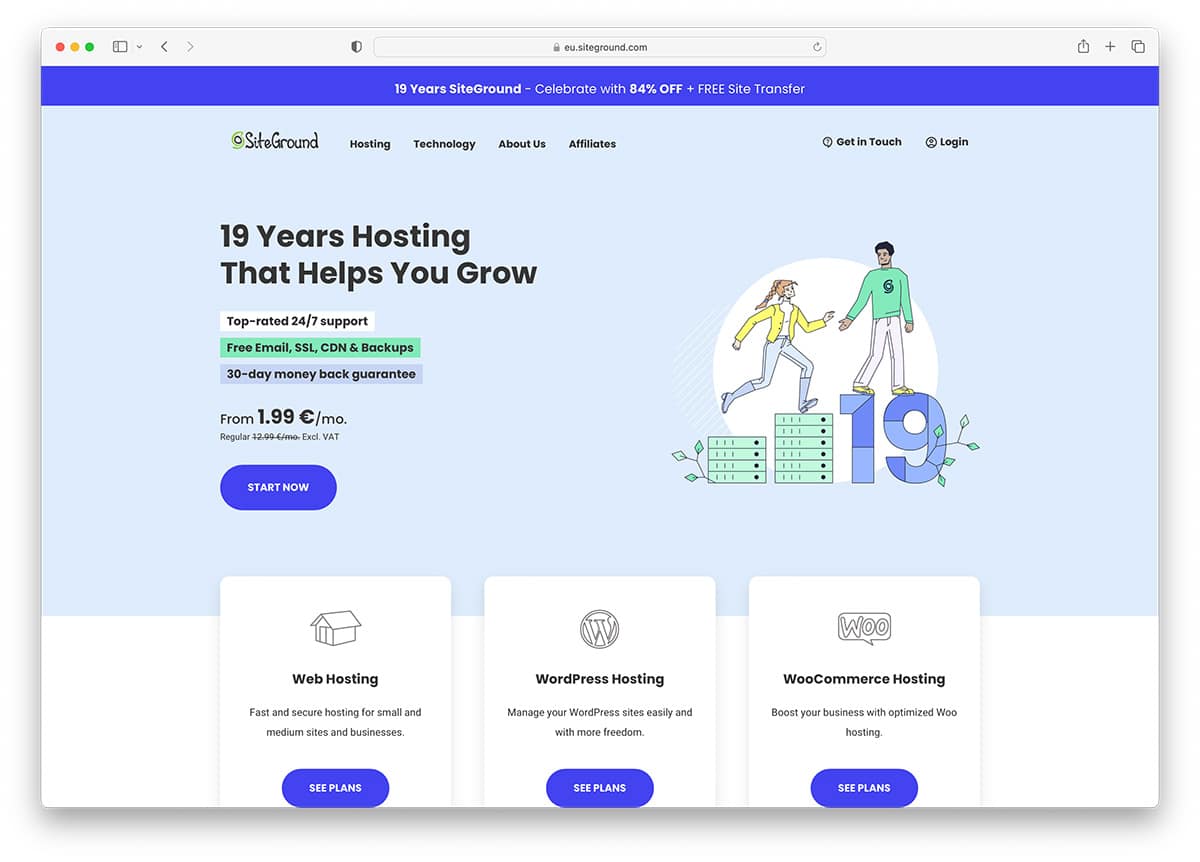 Siteground - affordable hosting for WordPress 