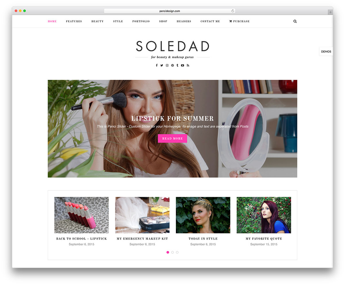 Feminine Blog WordPress theme