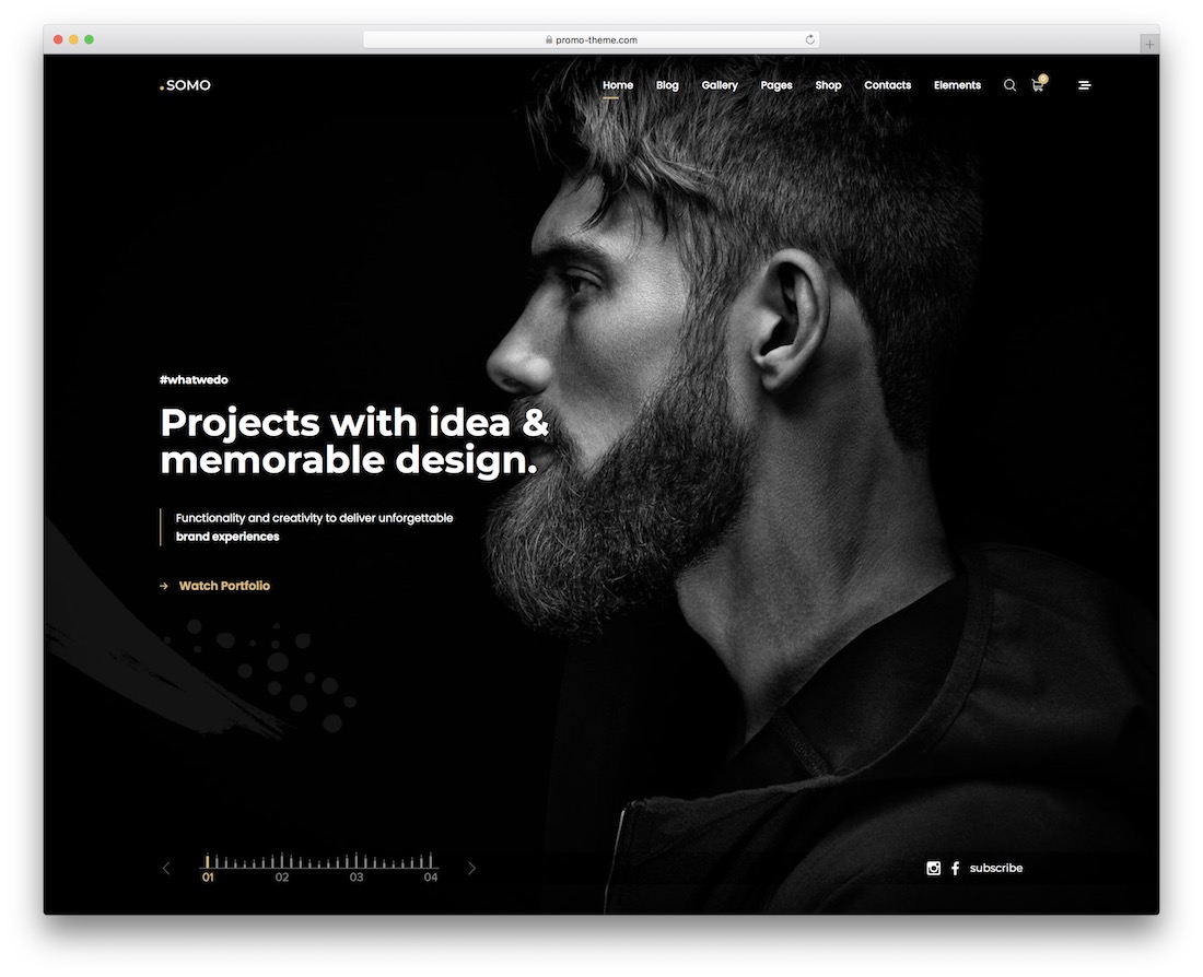 somo full screen wordpress theme