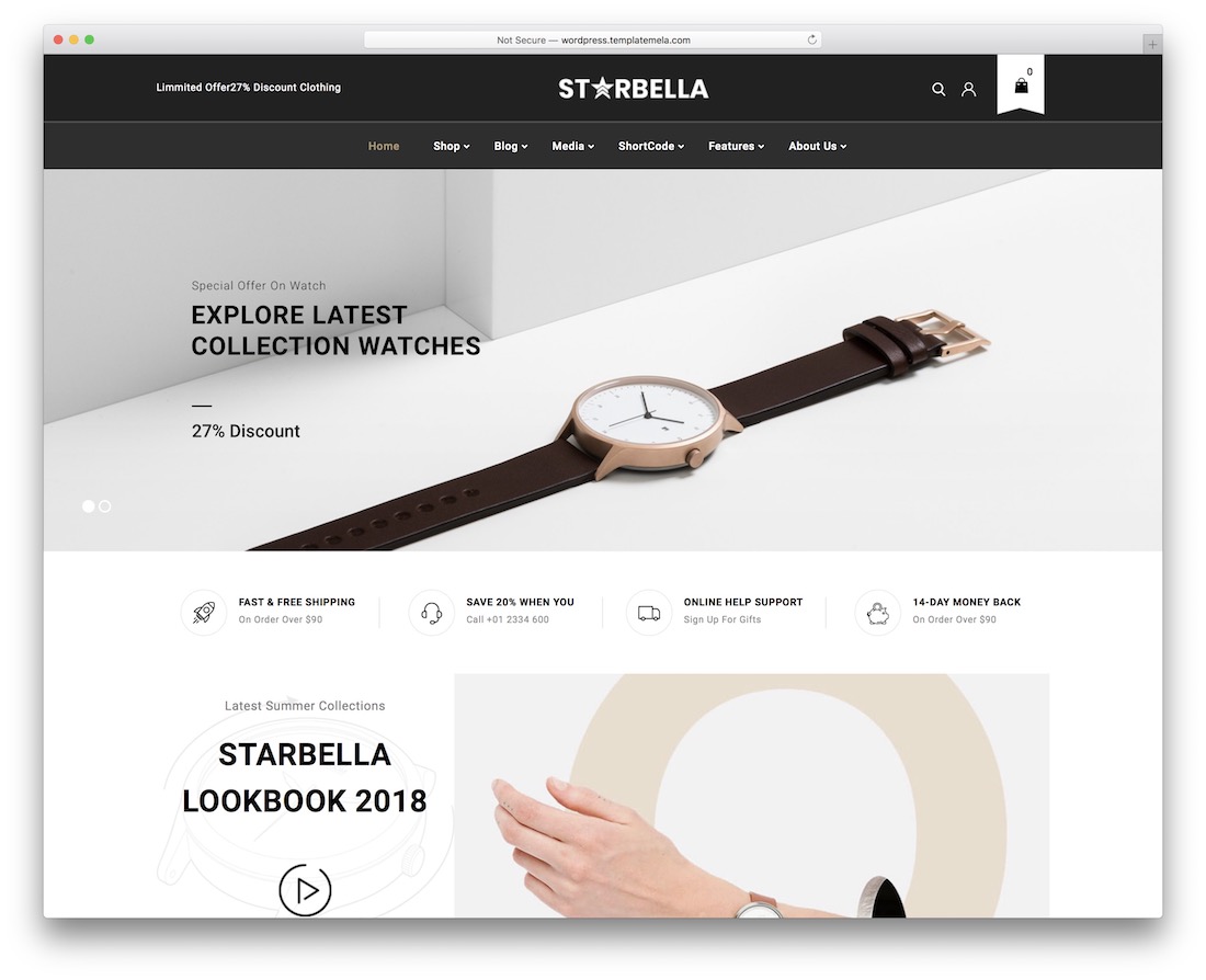 starbella mobile-friendly ecommerce theme