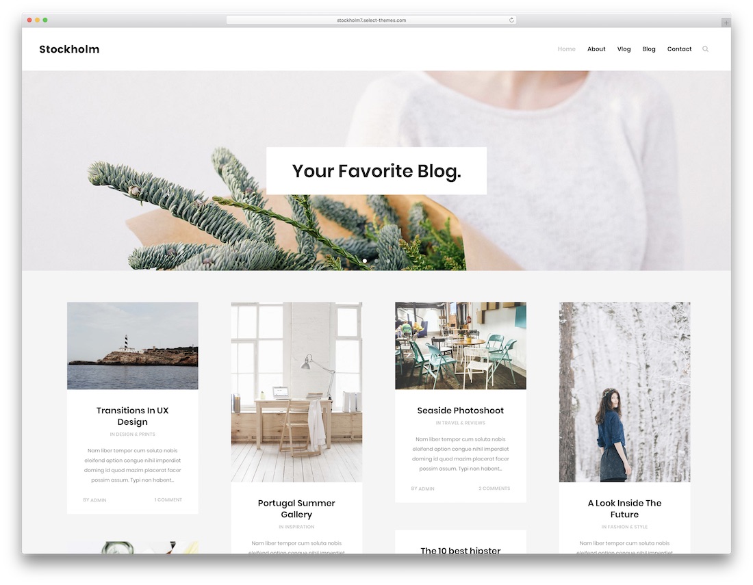 stockholm personal blog wordpress theme