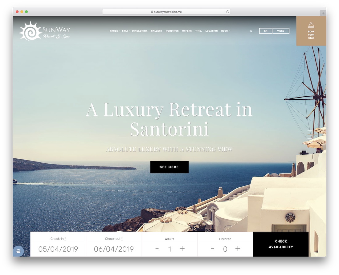 sunway hotel wordpress theme incredible design