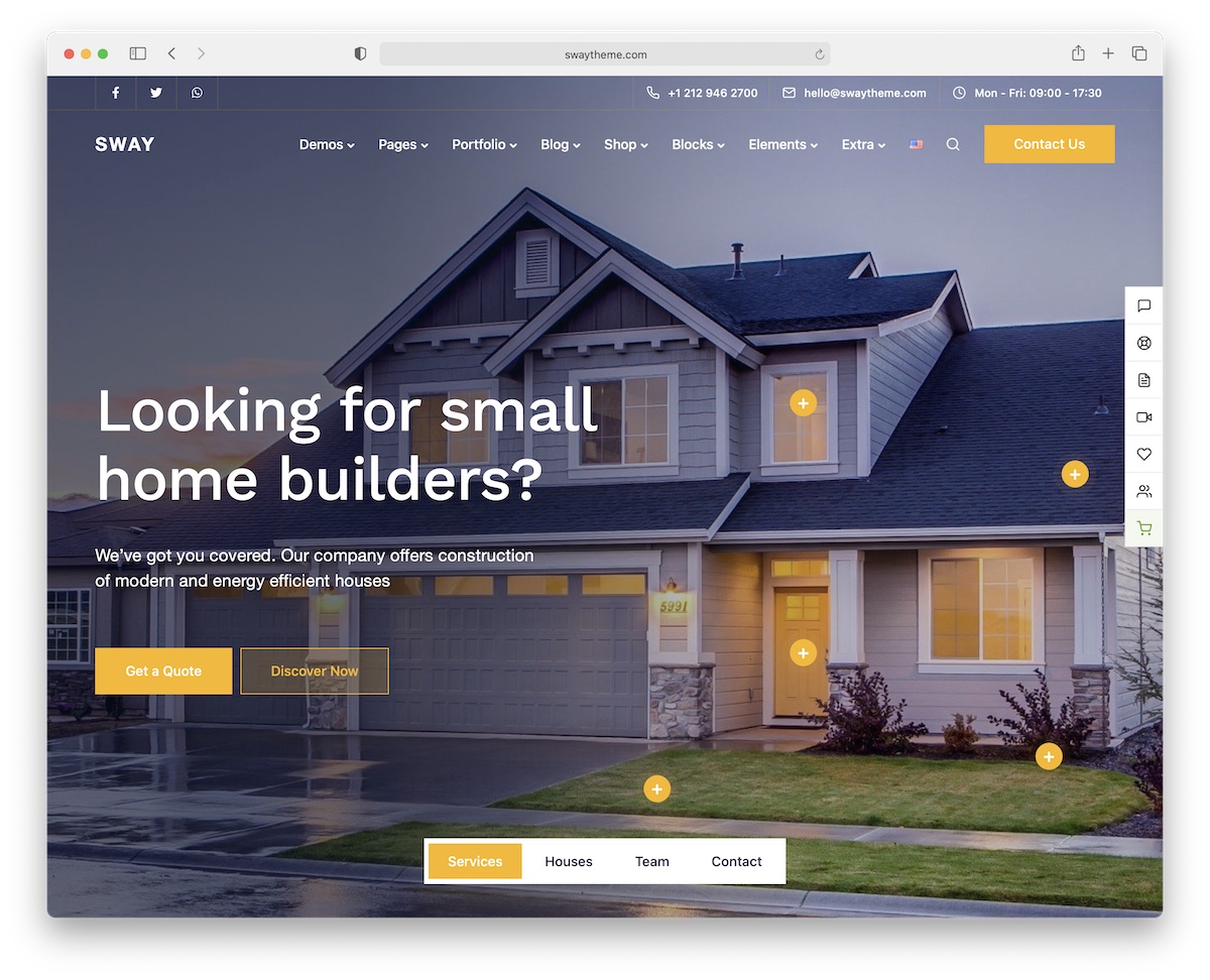 sway construction company wordpress theme