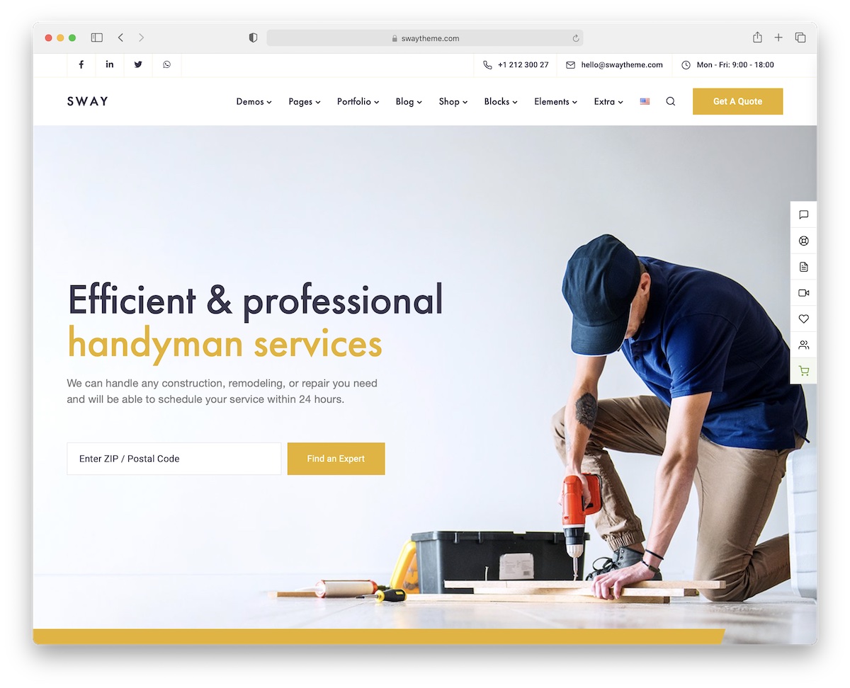 sway handyman wordpress theme