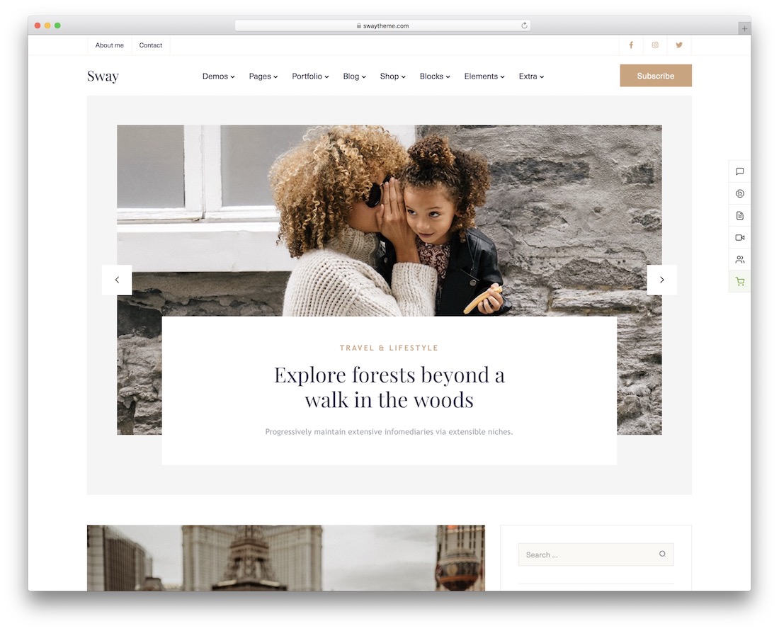 sway personal blog wordpress theme