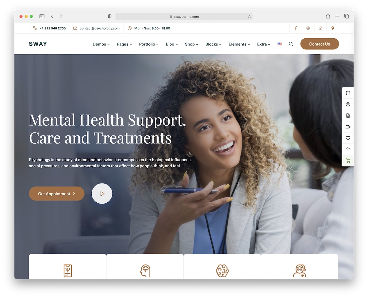 sway psychology counseling wordpress theme