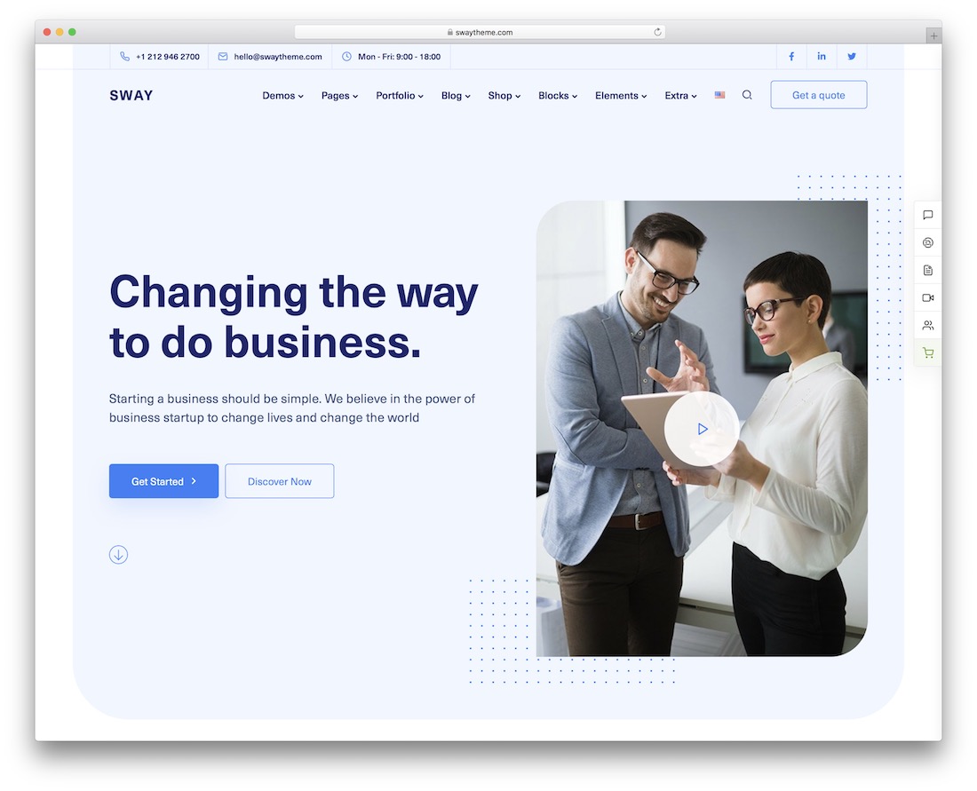 sway wordpress business theme