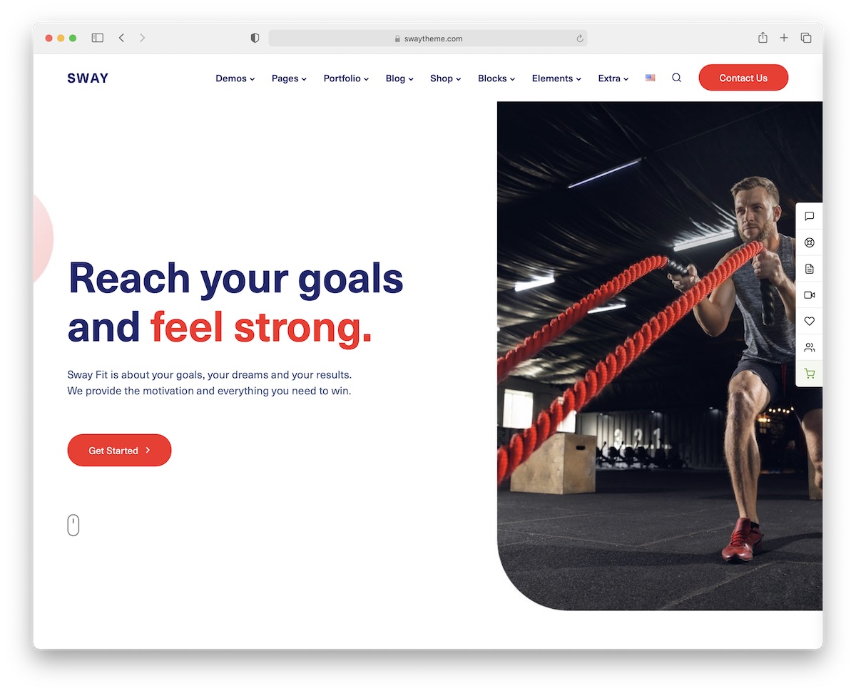 sway wordpress fitness theme