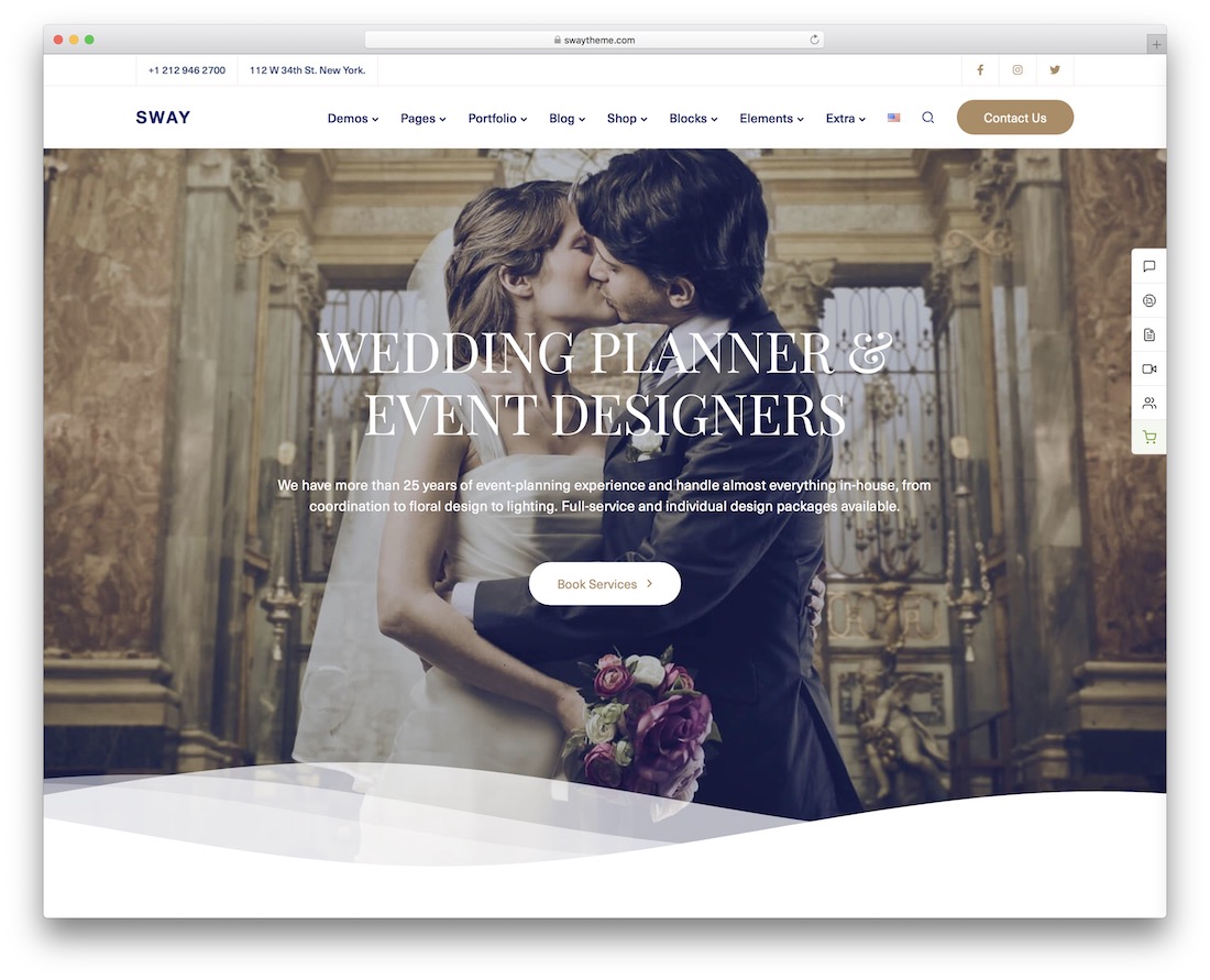 sway wordpress wedding theme