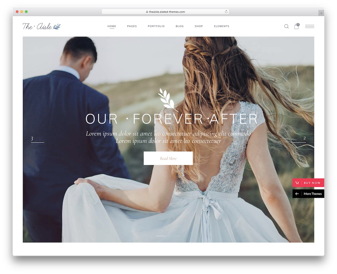 the aisle wordpress wedding theme