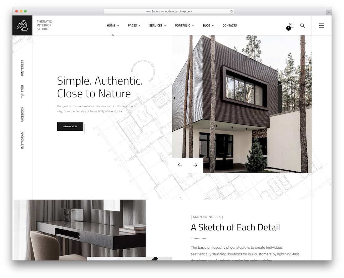 theratio wordpress theme with slider