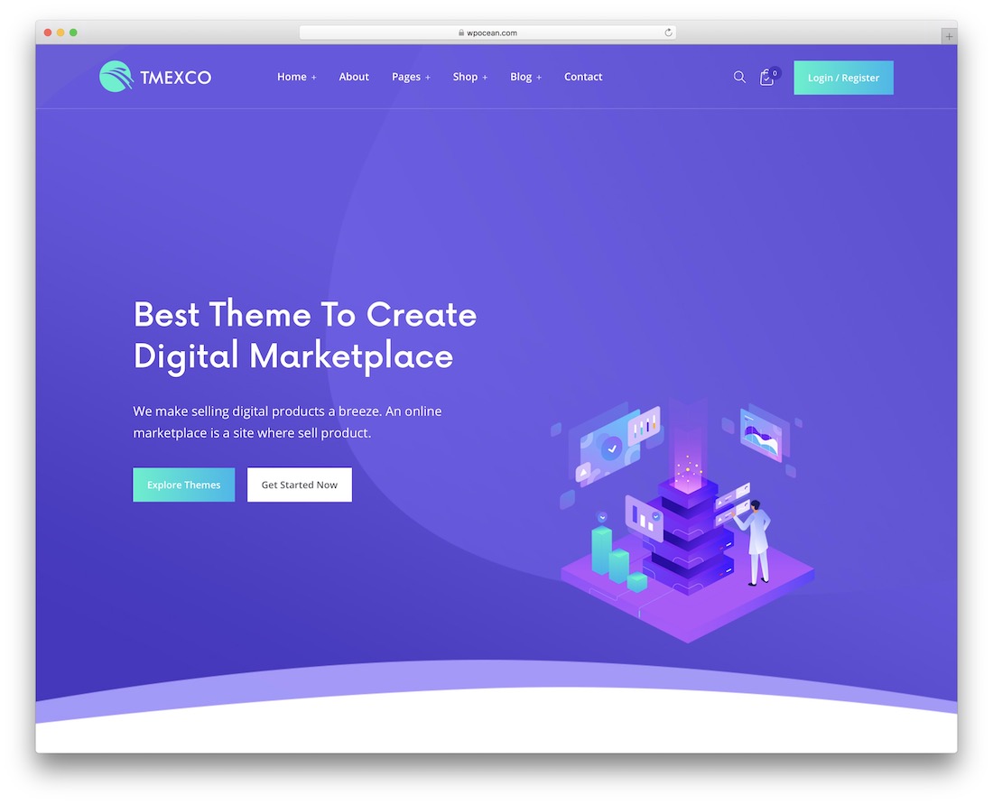 tmexco wordpress theme for selling digital products