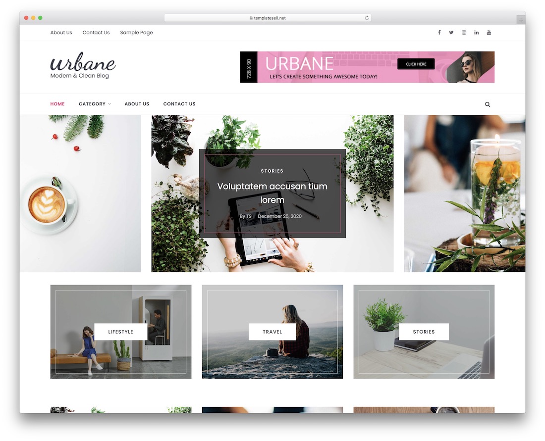 urbane free wordpress theme