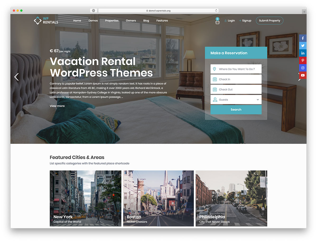 vacation rental WordPress themes