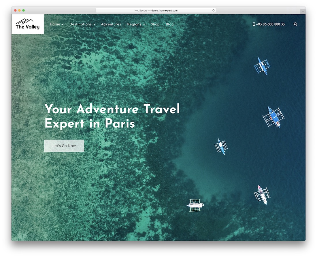 valley wordpress travel theme