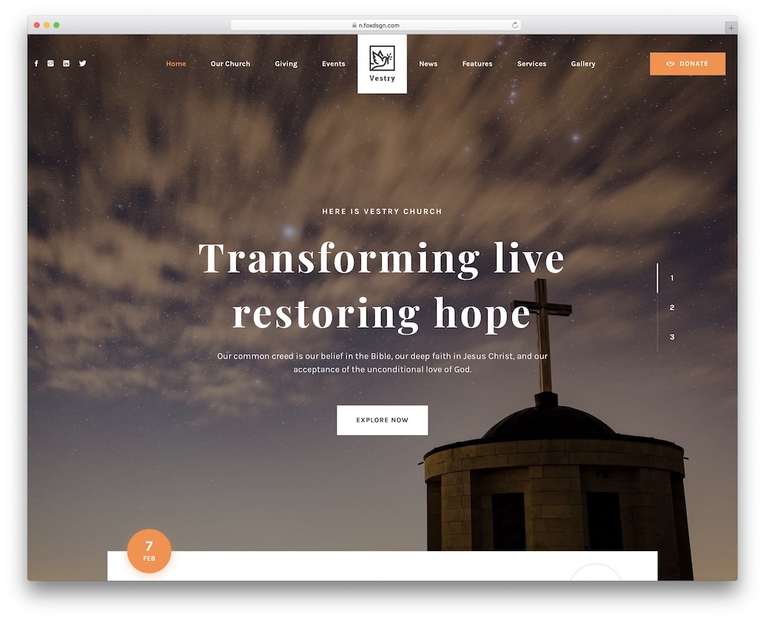 vestry church wordpress theme