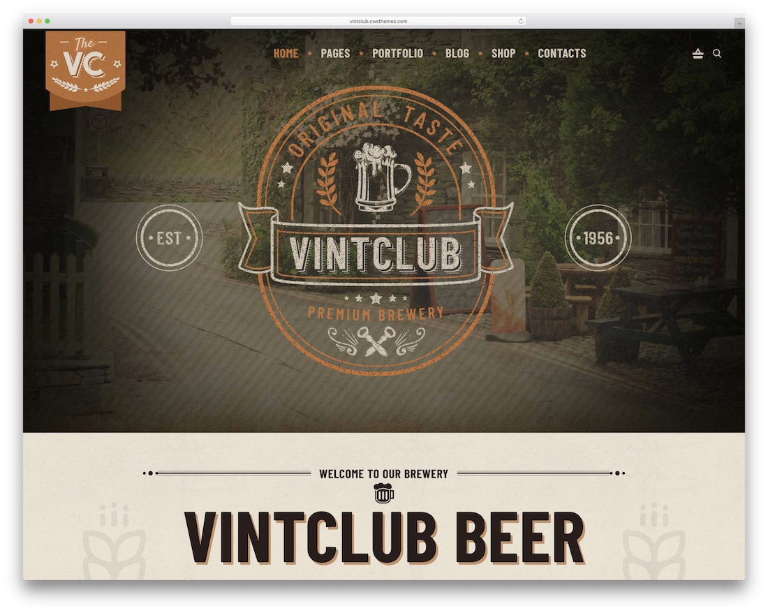 vintclub wordpress theme for bars pubs