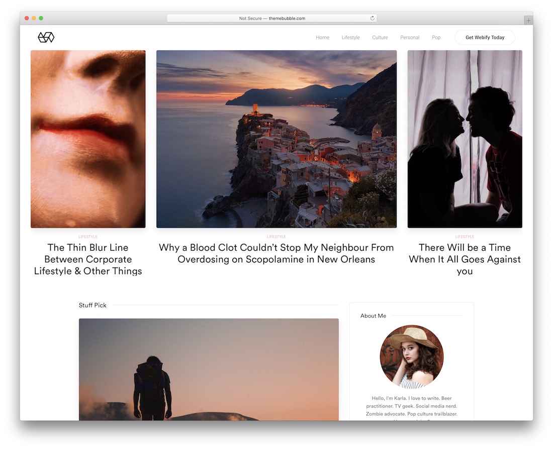 webify feminine wordpress theme