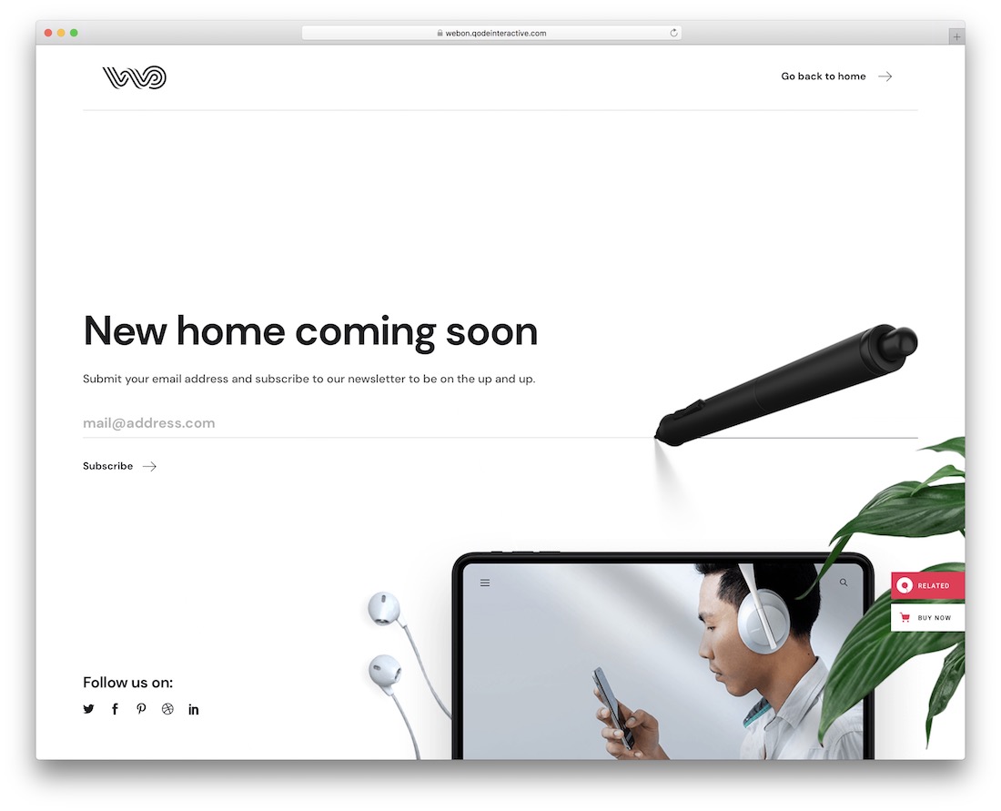 webon coming soon wordpress theme