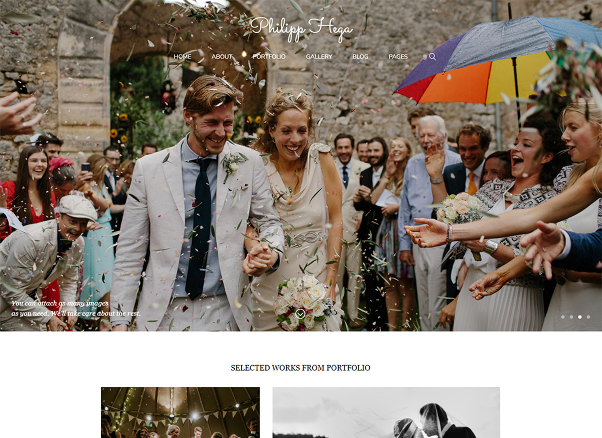 Wedding photography website design